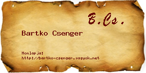 Bartko Csenger névjegykártya